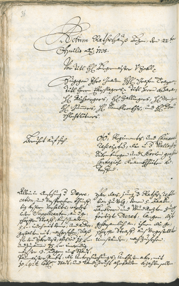 Archivio Storico della Città di Bolzano - BOhisto protocollo consiliare 1738/41 