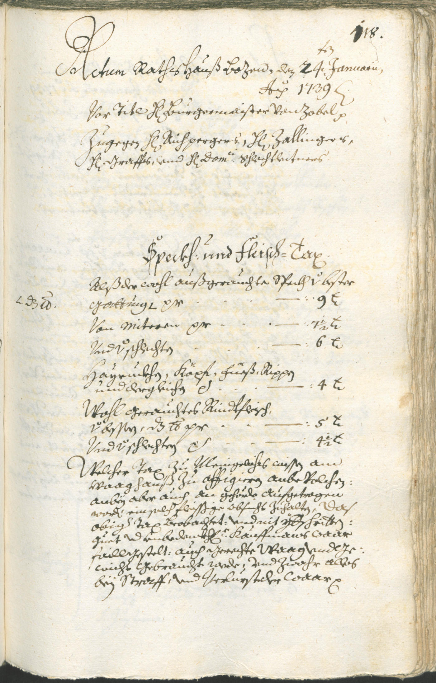 Stadtarchiv Bozen - BOhisto Ratsprotokoll 1738/41 