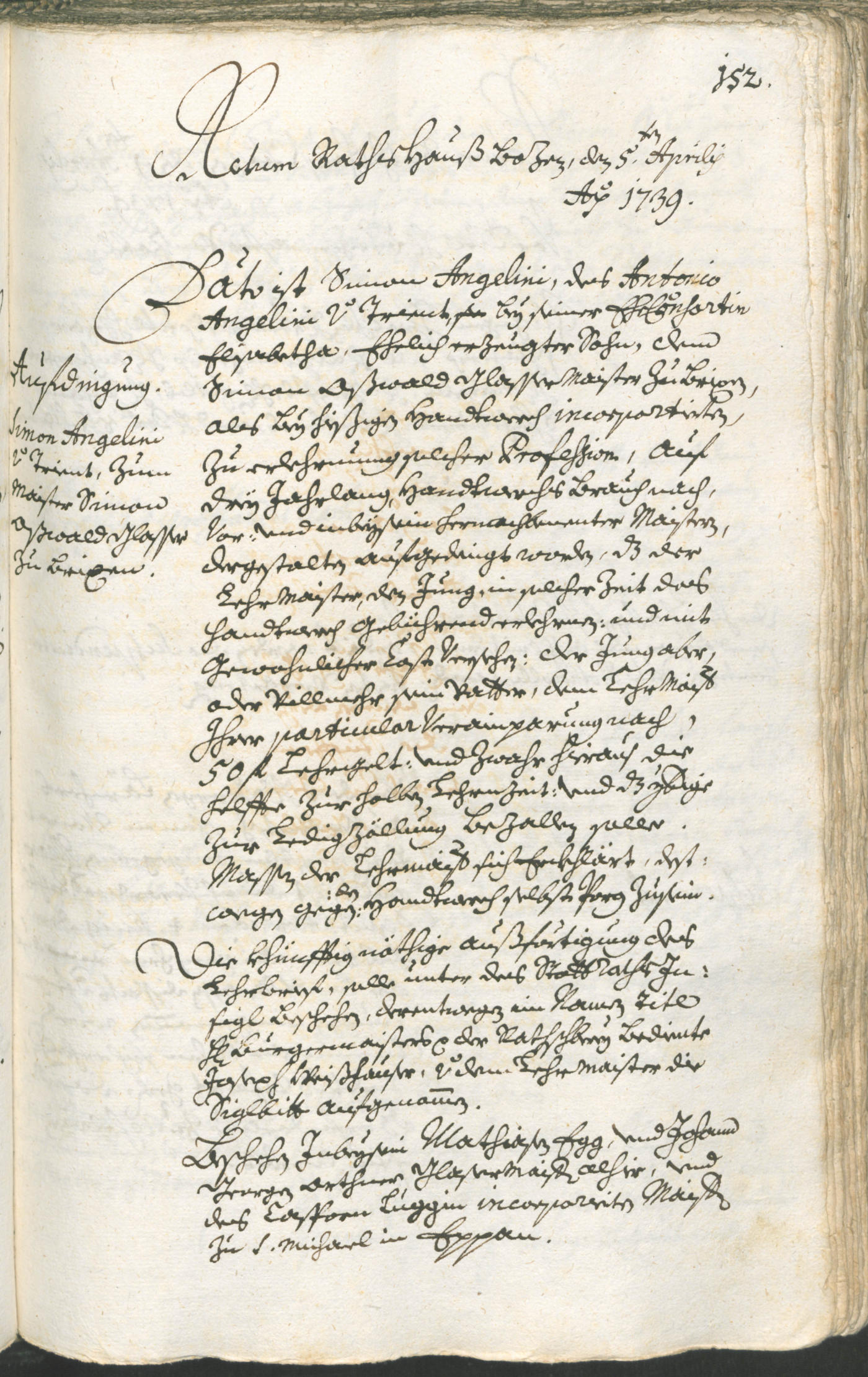 Stadtarchiv Bozen - BOhisto Ratsprotokoll 1738/41 