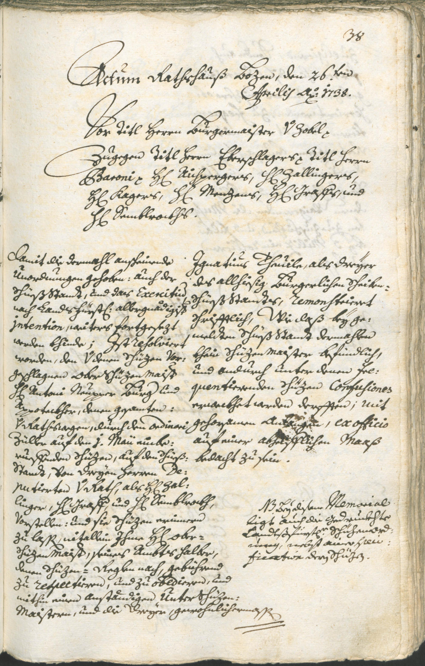 Archivio Storico della Città di Bolzano - BOhisto protocollo consiliare 1738/41 