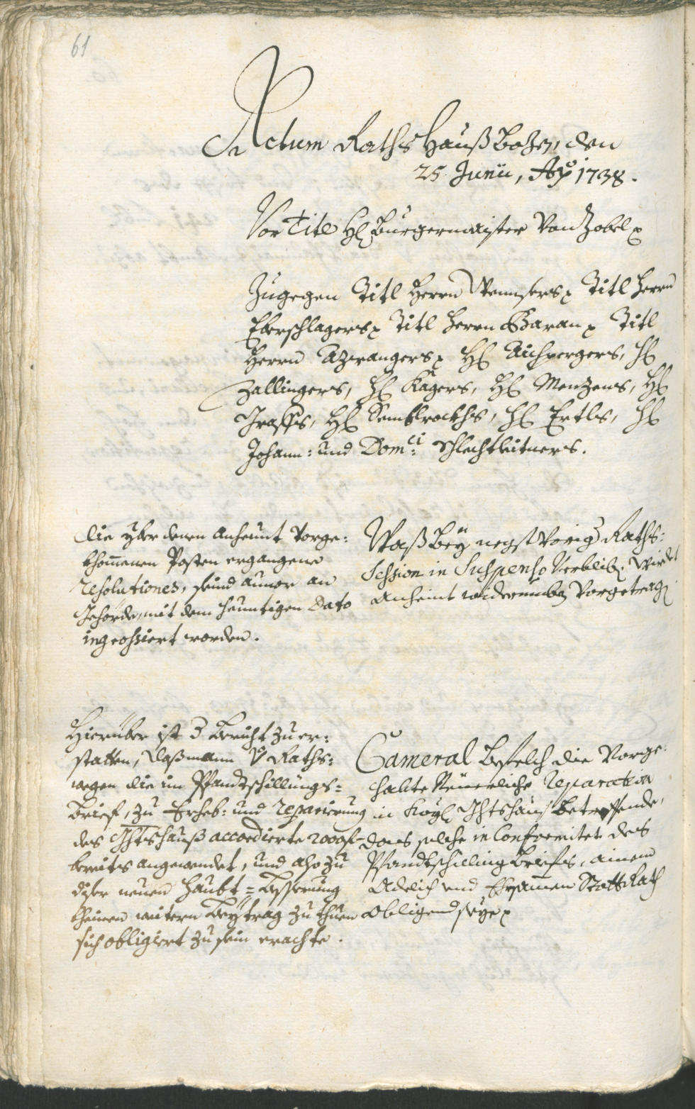 Civic Archives of Bozen-Bolzano - BOhisto Ratsprotokoll 1738/41 