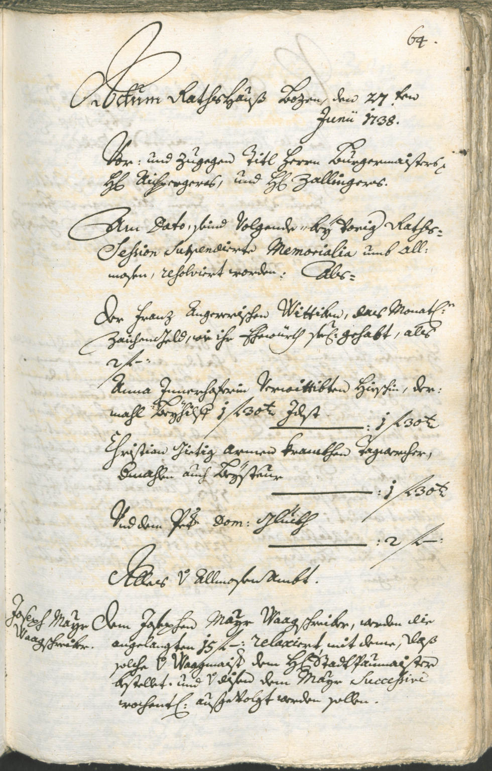 Archivio Storico della Città di Bolzano - BOhisto protocollo consiliare 1738/41 