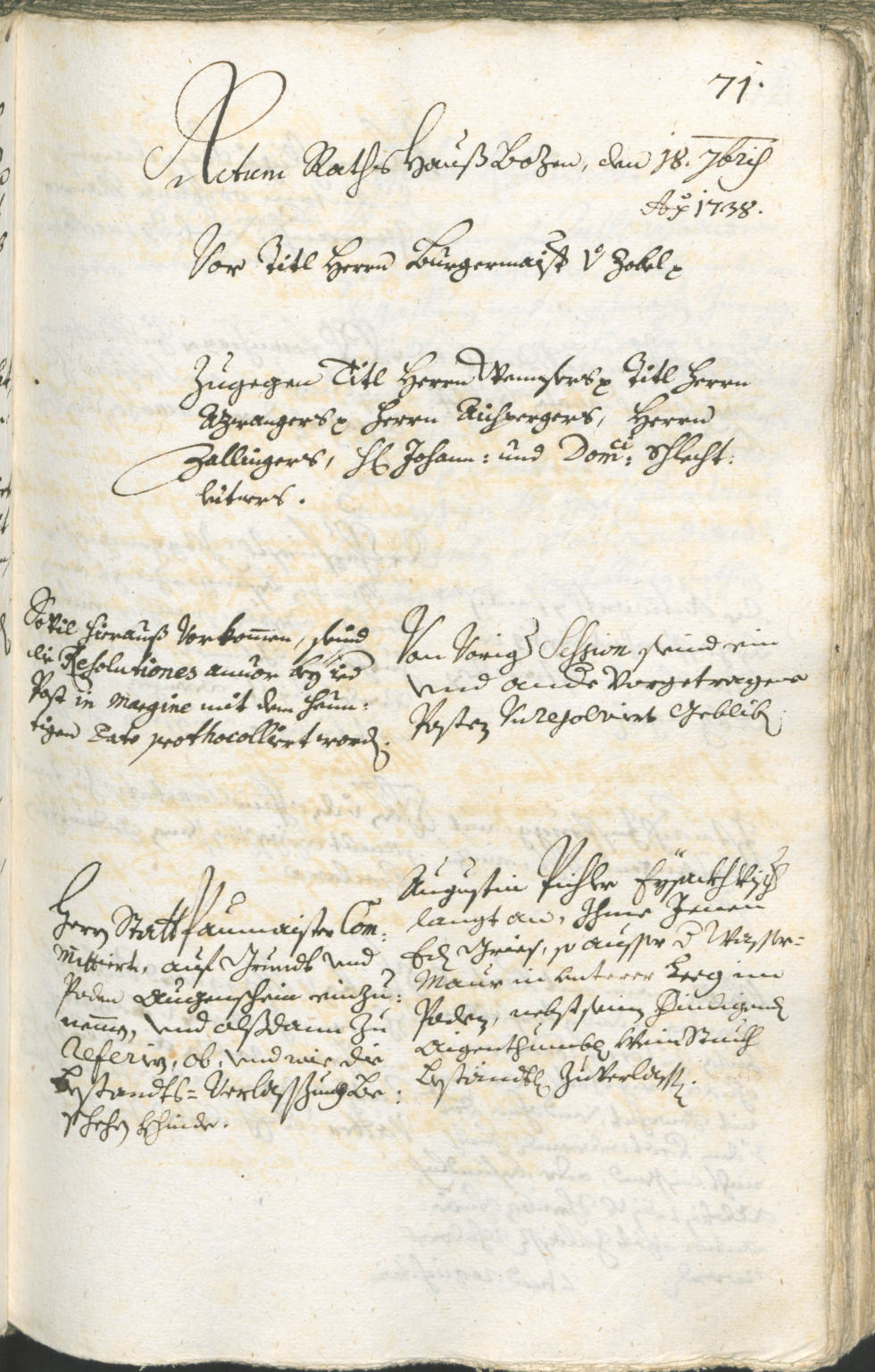 Civic Archives of Bozen-Bolzano - BOhisto Ratsprotokoll 1738/41 