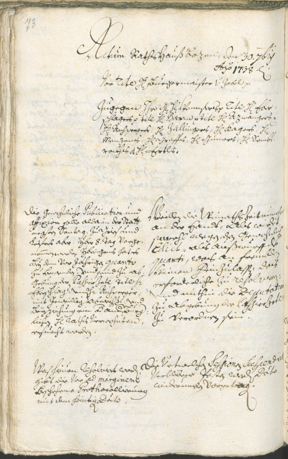 Civic Archives of Bozen-Bolzano - BOhisto Ratsprotokoll 1738/41 