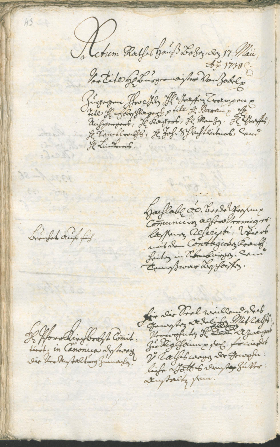 Stadtarchiv Bozen - BOhisto Ratsprotokoll 1738/41 