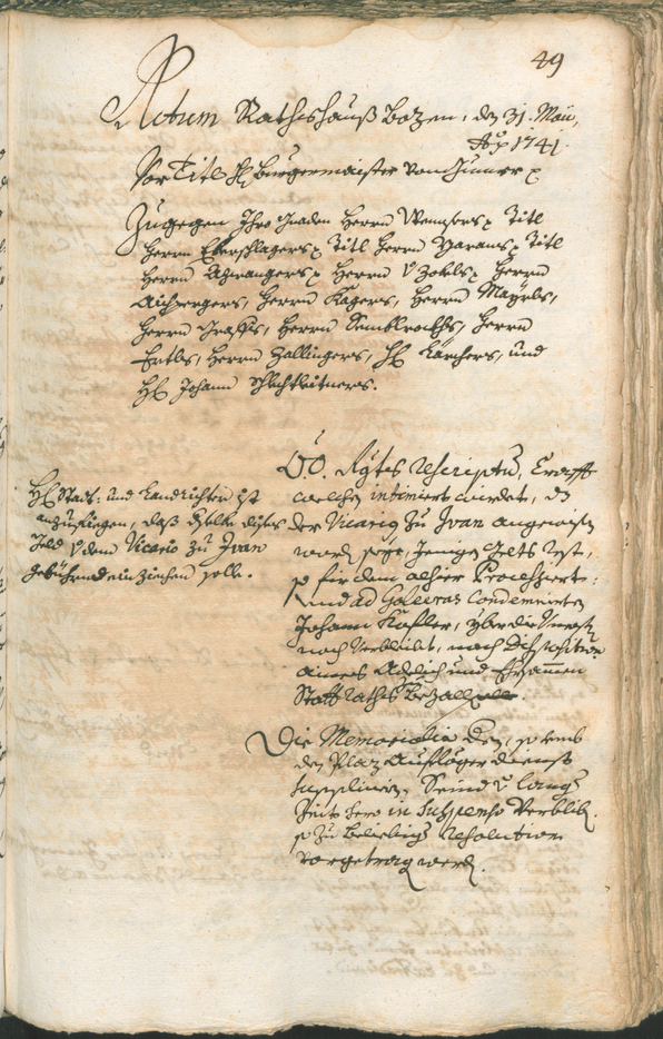 Stadtarchiv Bozen - BOhisto Ratsprotokoll 1741/44 