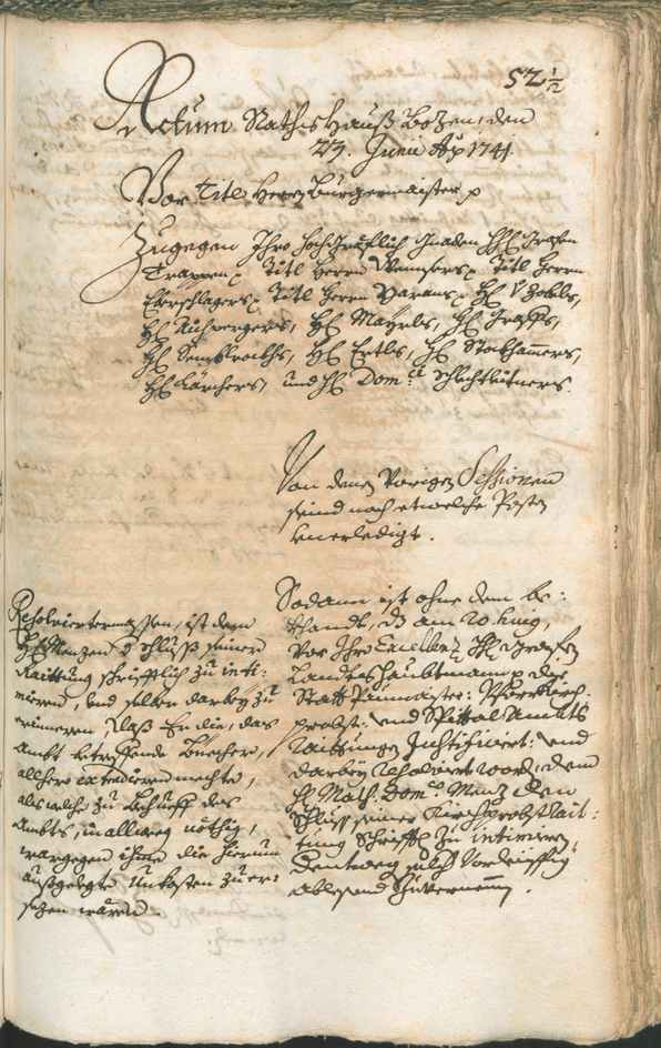 Civic Archives of Bozen-Bolzano - BOhisto Ratsprotokoll 1741/44 