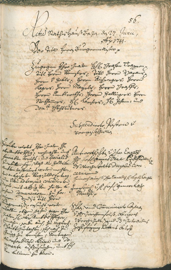 Stadtarchiv Bozen - BOhisto Ratsprotokoll 1741/44 