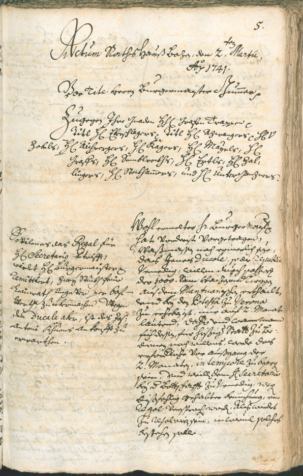 Archivio Storico della Città di Bolzano - BOhisto protocollo consiliare 1741/44 