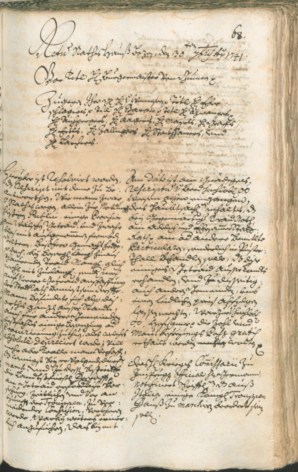 Archivio Storico della Città di Bolzano - BOhisto protocollo consiliare 1741/44 