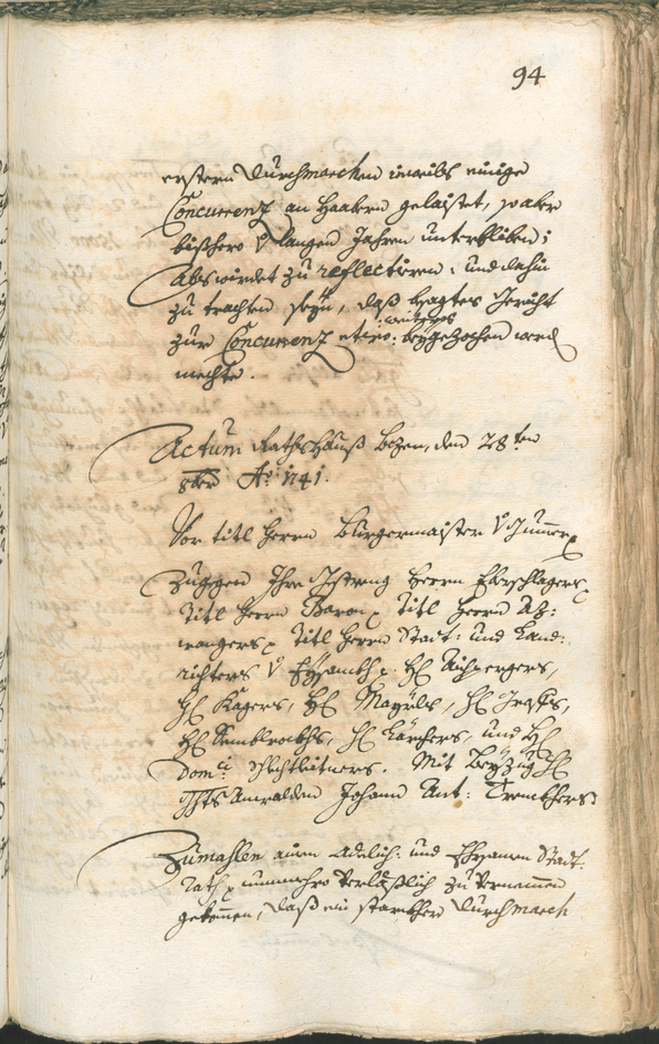 Stadtarchiv Bozen - BOhisto Ratsprotokoll 1741/44 