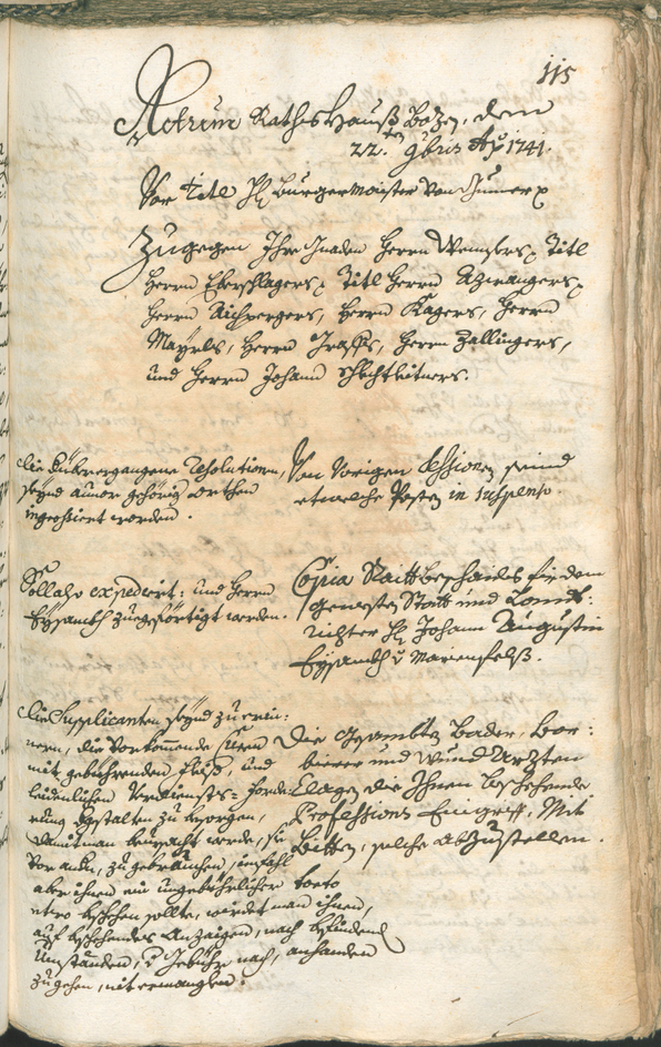 Archivio Storico della Città di Bolzano - BOhisto protocollo consiliare 1741/44 