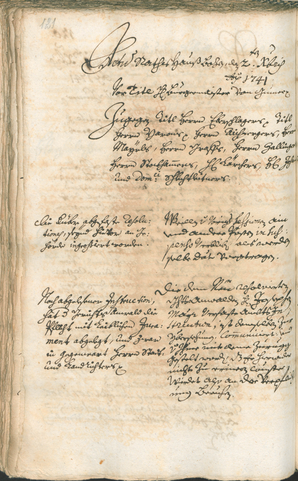 Civic Archives of Bozen-Bolzano - BOhisto Ratsprotokoll 1741/44 