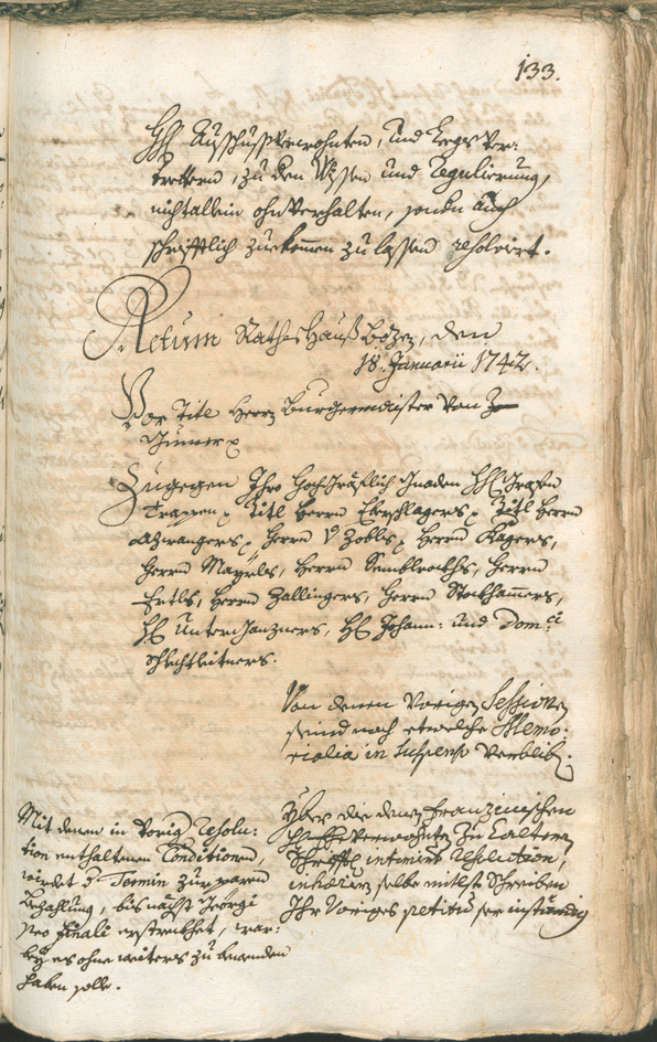 Stadtarchiv Bozen - BOhisto Ratsprotokoll 1741/44 