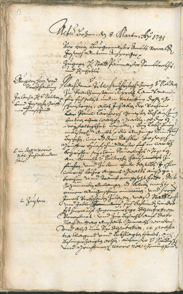 Archivio Storico della Città di Bolzano - BOhisto protocollo consiliare 1741/44 