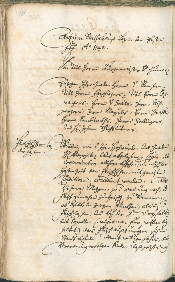 Stadtarchiv Bozen - BOhisto Ratsprotokoll 1741/44 