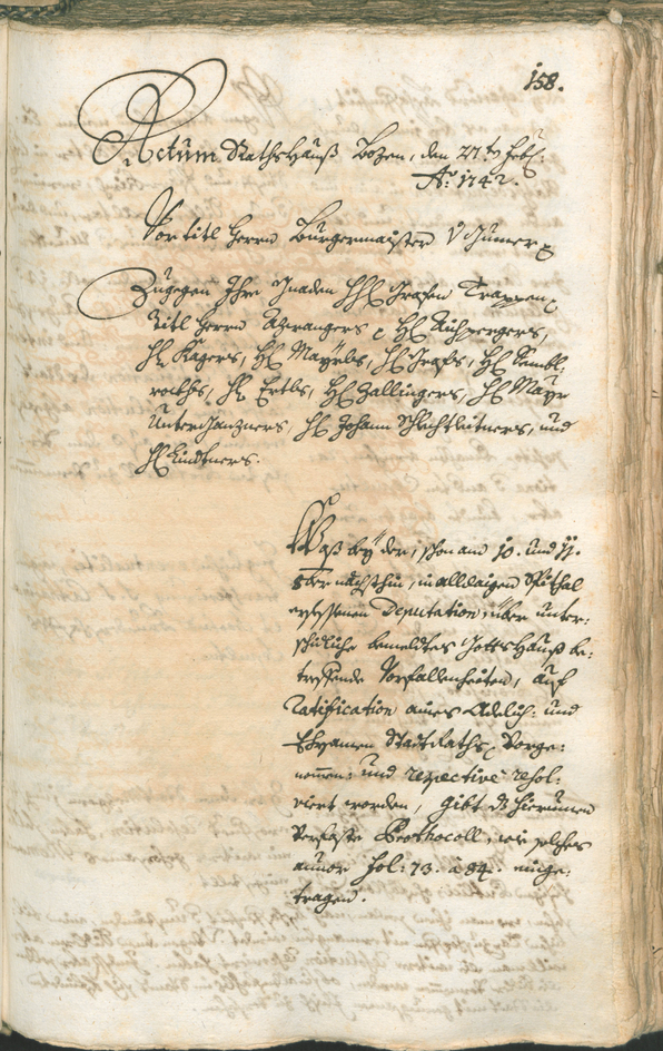 Archivio Storico della Città di Bolzano - BOhisto protocollo consiliare 1741/44 