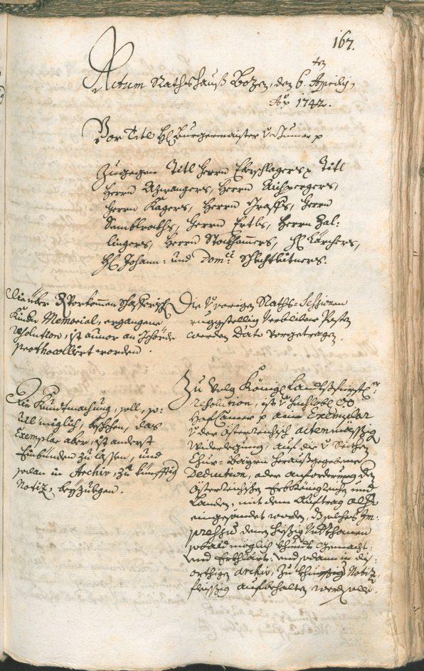 Archivio Storico della Città di Bolzano - BOhisto protocollo consiliare 1741/44 