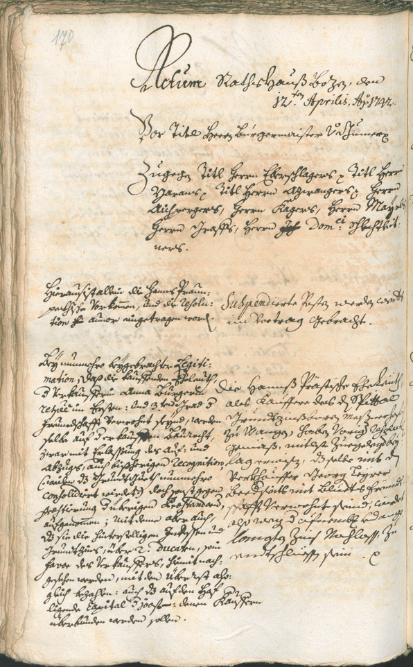 Archivio Storico della Città di Bolzano - BOhisto protocollo consiliare 1741/44 