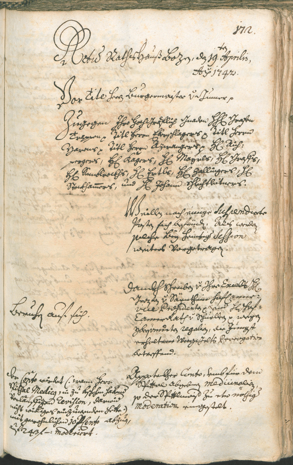 Stadtarchiv Bozen - BOhisto Ratsprotokoll 1741/44 