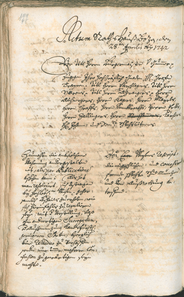 Stadtarchiv Bozen - BOhisto Ratsprotokoll 1741/44 