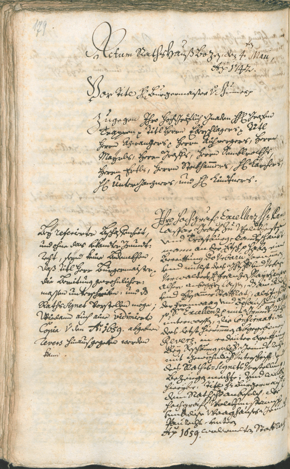 Stadtarchiv Bozen - BOhisto Ratsprotokoll 1741/44 