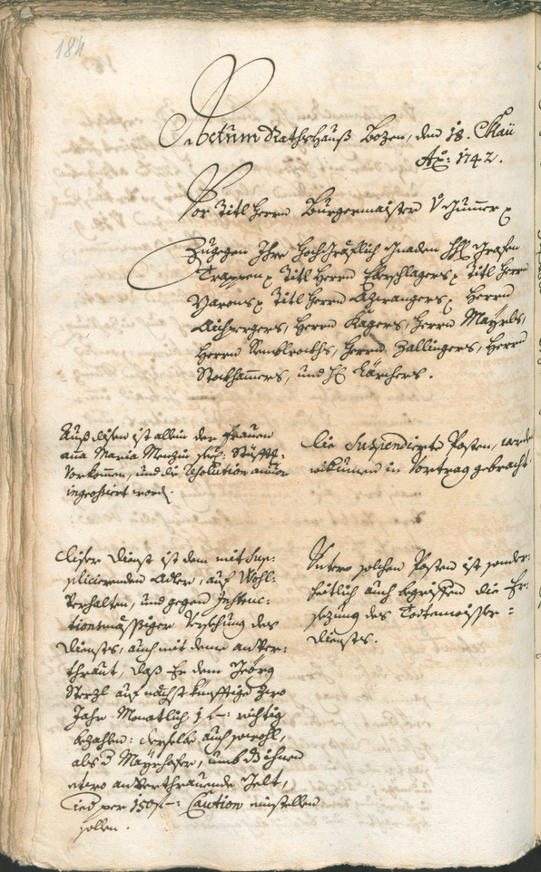 Archivio Storico della Città di Bolzano - BOhisto protocollo consiliare 1741/44 