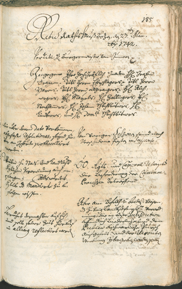 Archivio Storico della Città di Bolzano - BOhisto protocollo consiliare 1741/44 