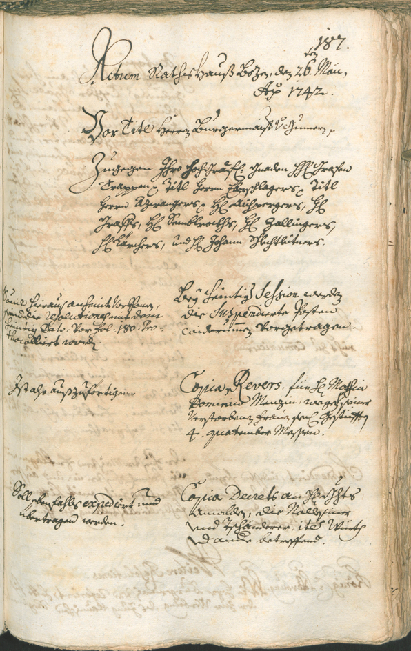 Stadtarchiv Bozen - BOhisto Ratsprotokoll 1741/44 