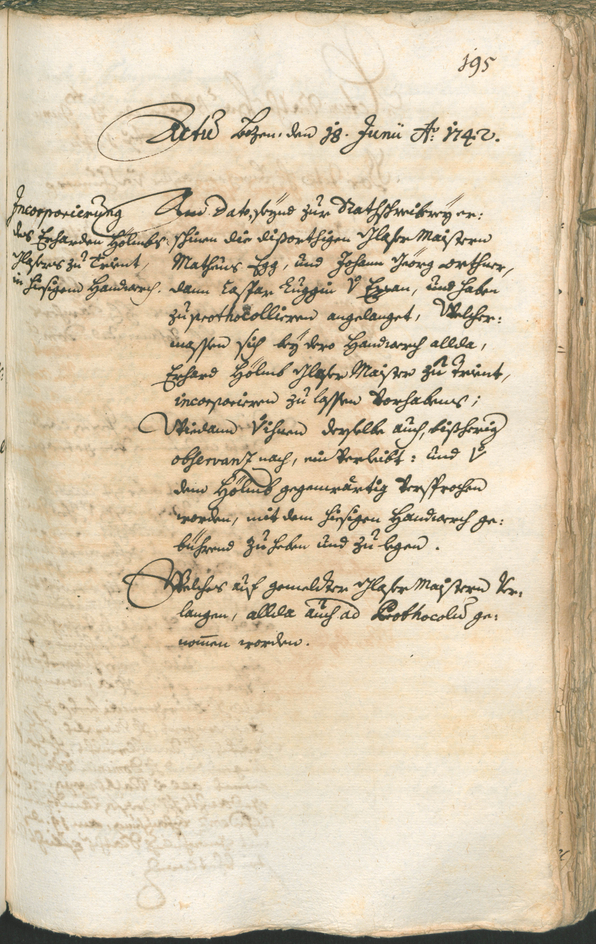 Archivio Storico della Città di Bolzano - BOhisto protocollo consiliare 1741/44 