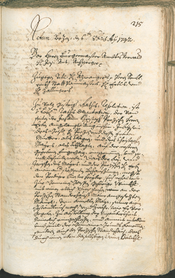 Archivio Storico della Città di Bolzano - BOhisto protocollo consiliare 1741/44 