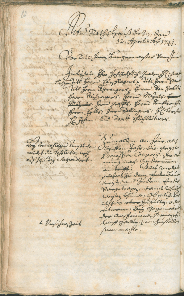 Archivio Storico della Città di Bolzano - BOhisto protocollo consiliare 1741/44 