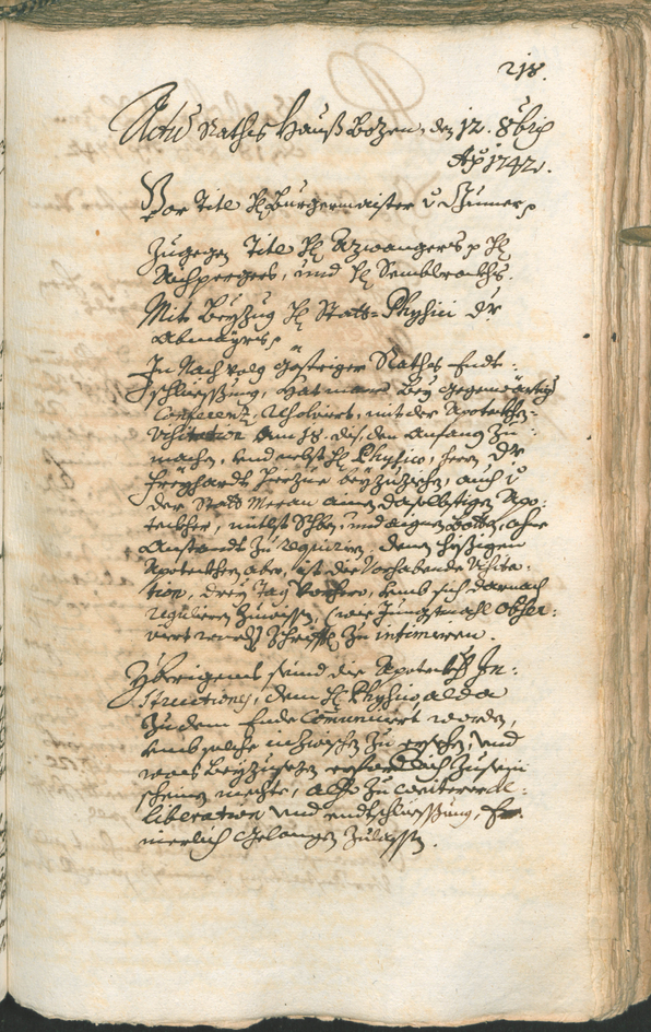 Archivio Storico della Città di Bolzano - BOhisto protocollo consiliare 1741/44 