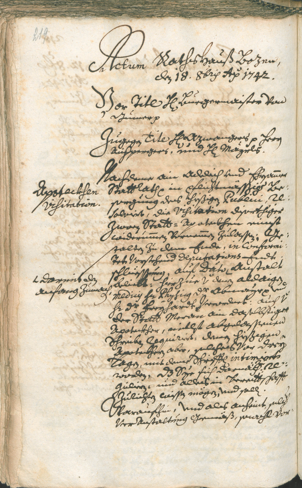 Archivio Storico della Città di Bolzano - BOhisto protocollo consiliare 1741/44 