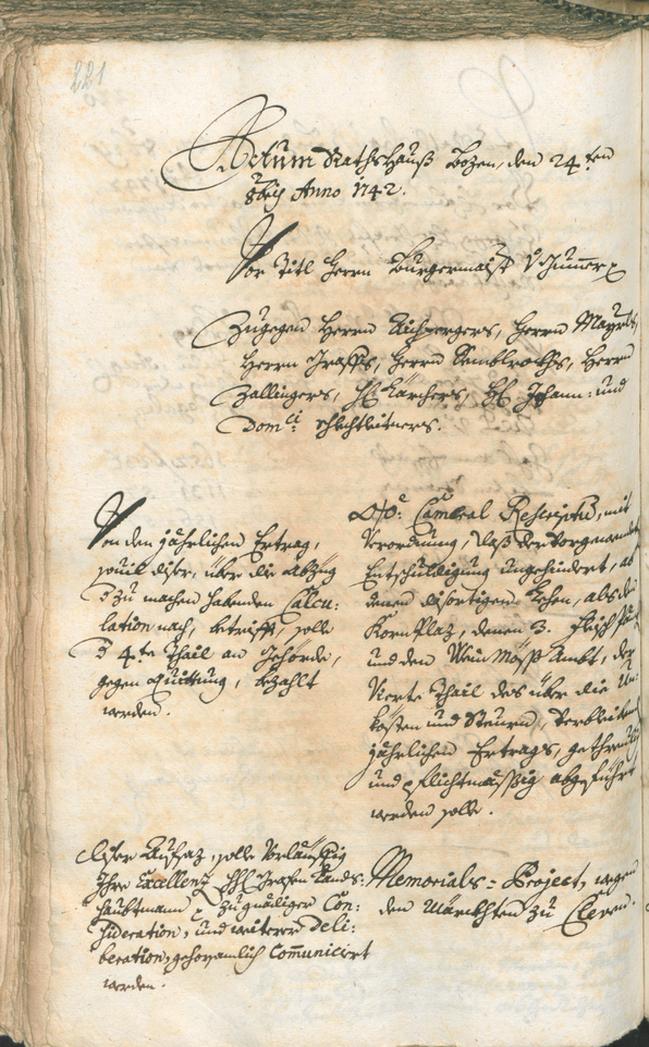 Civic Archives of Bozen-Bolzano - BOhisto Ratsprotokoll 1741/44 