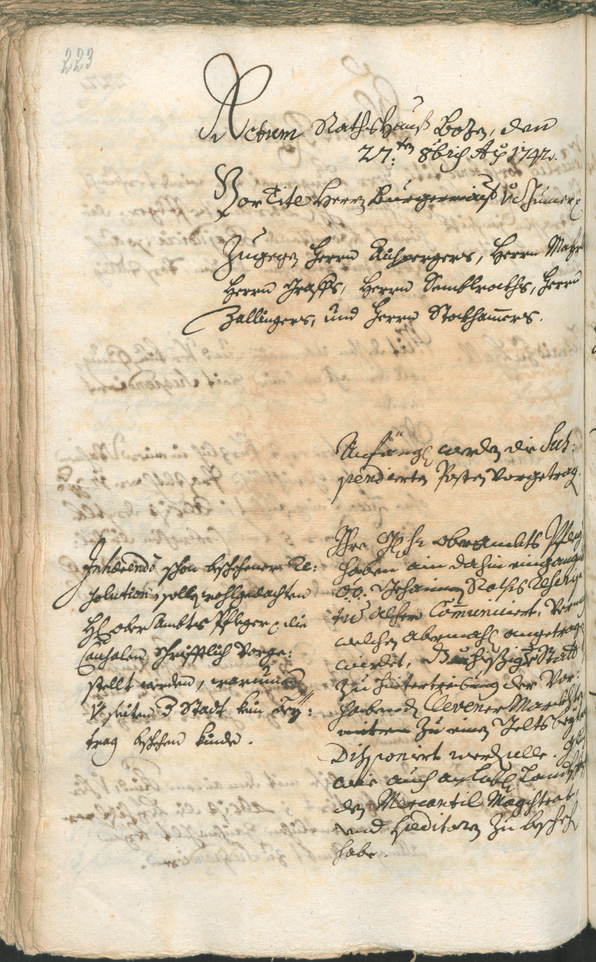 Stadtarchiv Bozen - BOhisto Ratsprotokoll 1741/44 