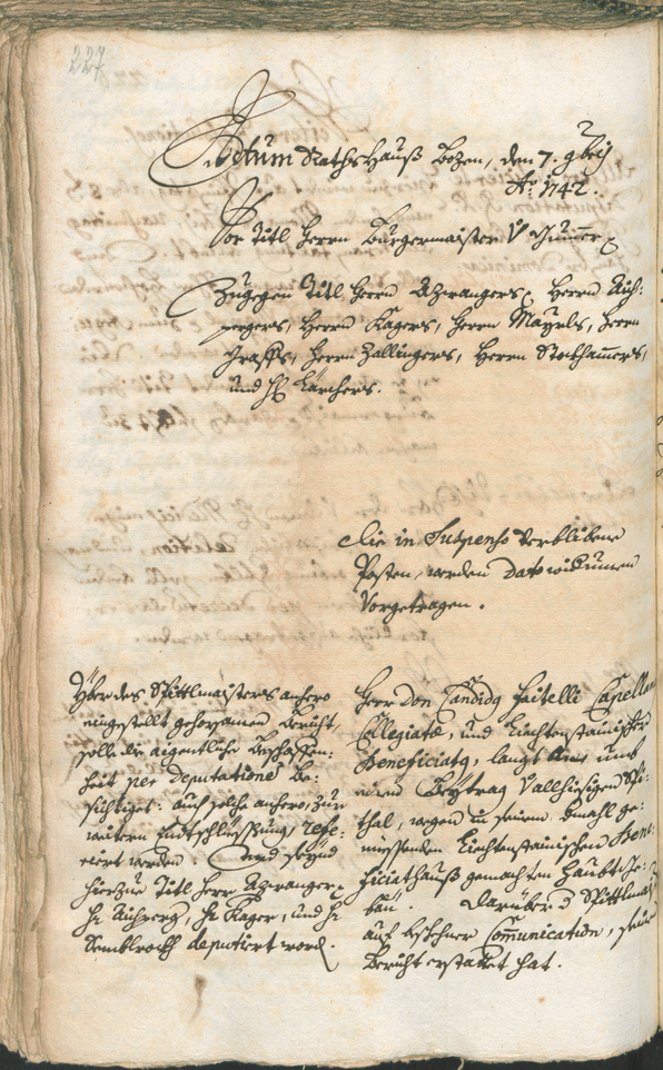 Archivio Storico della Città di Bolzano - BOhisto protocollo consiliare 1741/44 