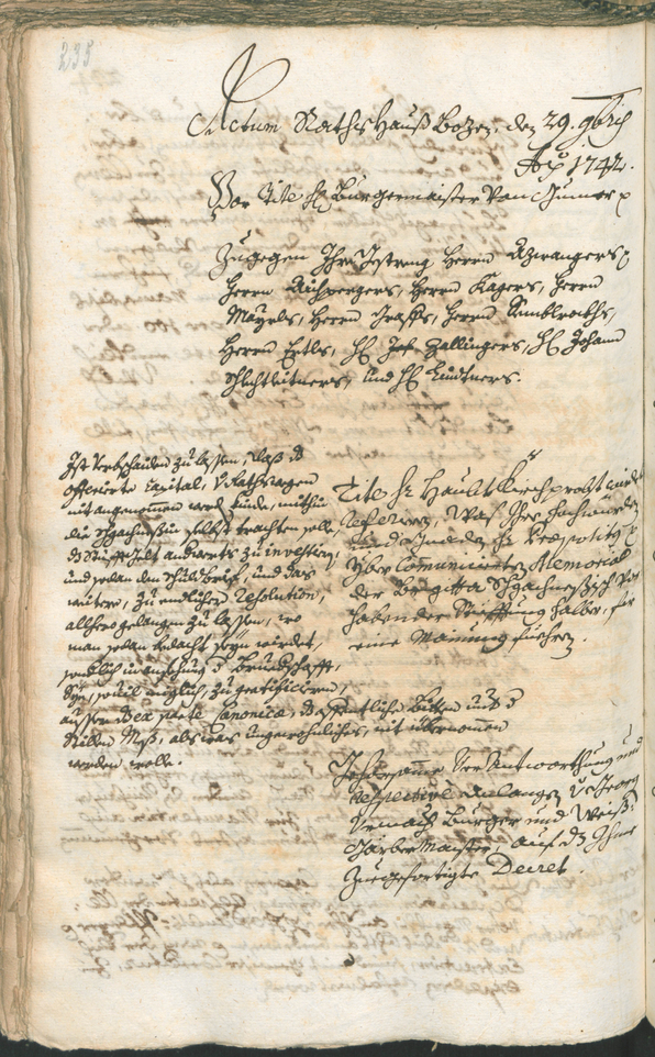 Archivio Storico della Città di Bolzano - BOhisto protocollo consiliare 1741/44 