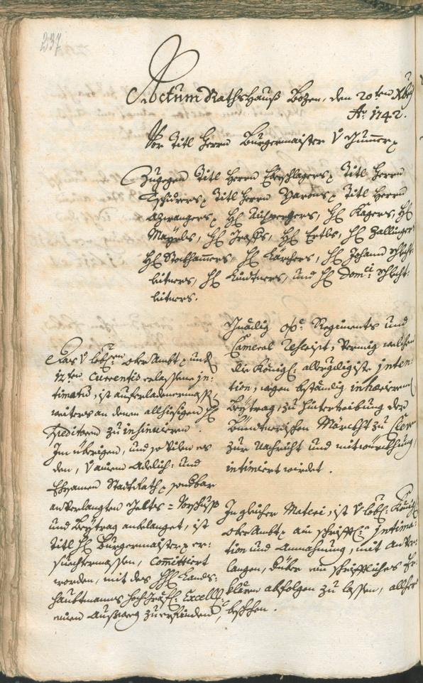 Stadtarchiv Bozen - BOhisto Ratsprotokoll 1741/44 