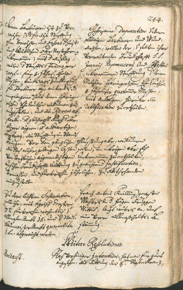 Archivio Storico della Città di Bolzano - BOhisto protocollo consiliare 1741/44 