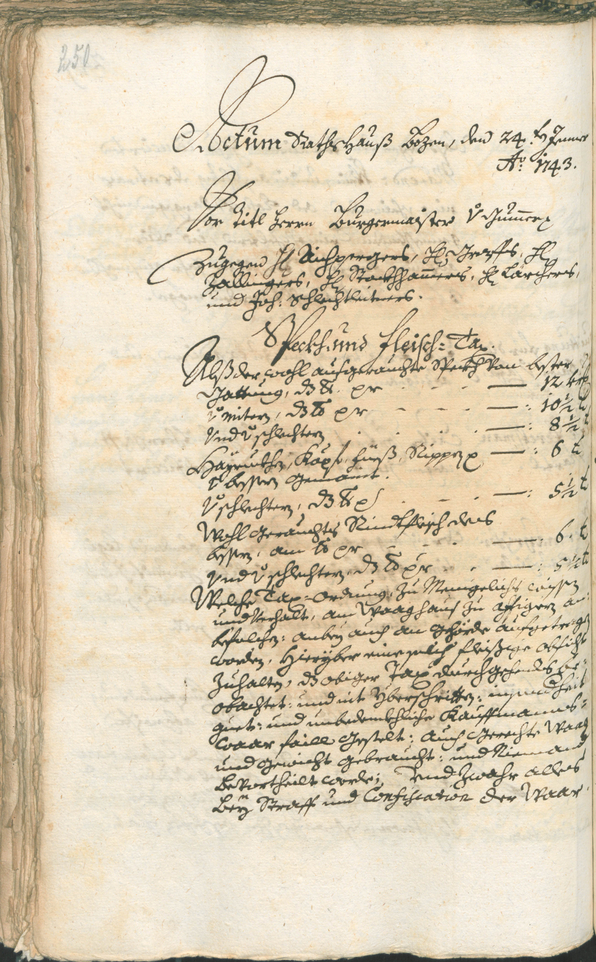 Archivio Storico della Città di Bolzano - BOhisto protocollo consiliare 1741/44 