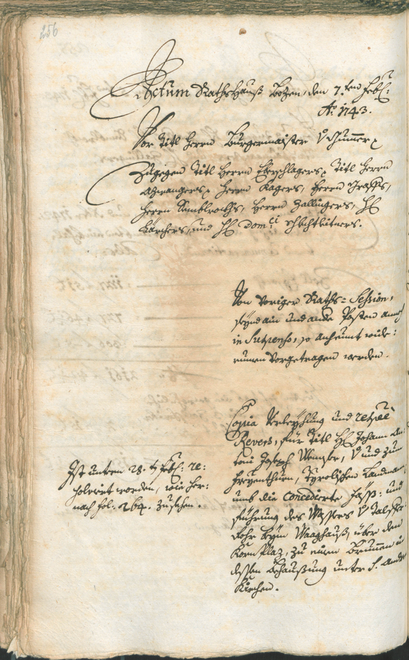 Stadtarchiv Bozen - BOhisto Ratsprotokoll 1741/44 