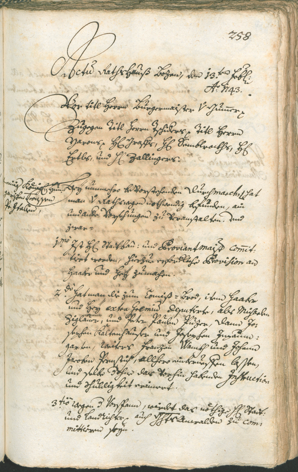 Civic Archives of Bozen-Bolzano - BOhisto Ratsprotokoll 1741/44 