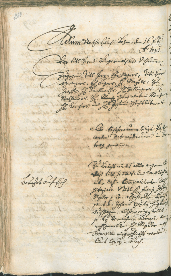 Stadtarchiv Bozen - BOhisto Ratsprotokoll 1741/44 