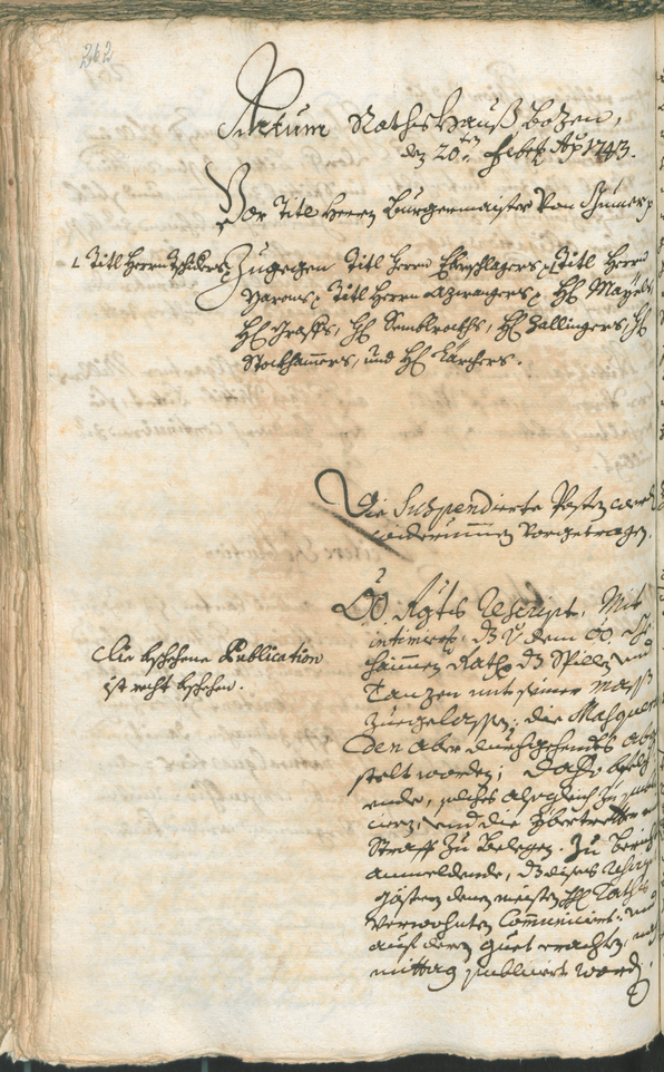 Archivio Storico della Città di Bolzano - BOhisto protocollo consiliare 1741/44 