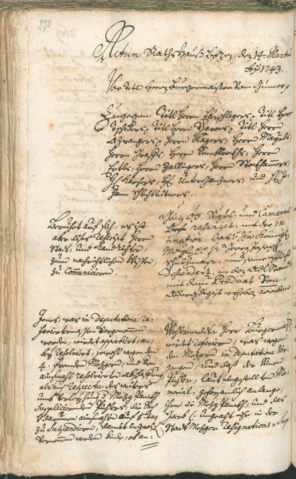 Archivio Storico della Città di Bolzano - BOhisto protocollo consiliare 1741/44 