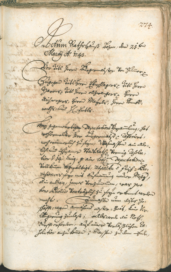 Archivio Storico della Città di Bolzano - BOhisto protocollo consiliare 1741/44 