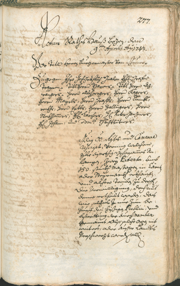 Stadtarchiv Bozen - BOhisto Ratsprotokoll 1741/44 