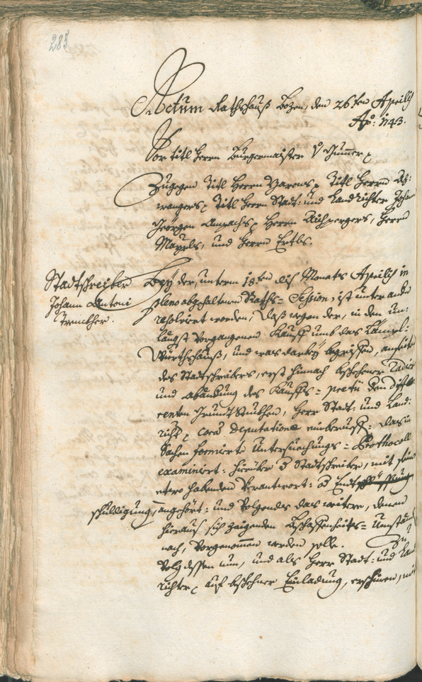 Stadtarchiv Bozen - BOhisto Ratsprotokoll 1741/44 