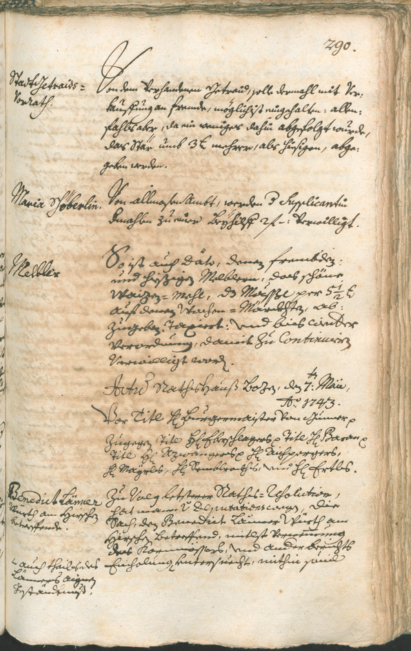 Stadtarchiv Bozen - BOhisto Ratsprotokoll 1741/44 